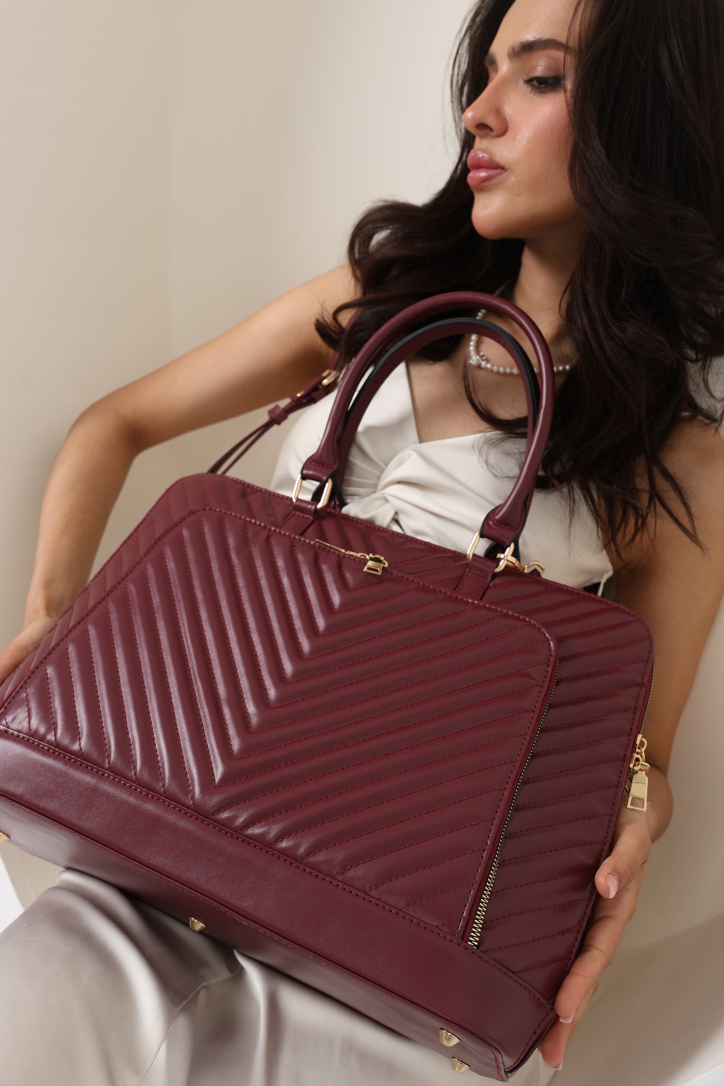 MONOGRAM Burgundy Laptop BriefCase