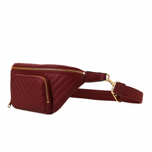 MONOGRAM Burgundy Fannypack With Front Pocket