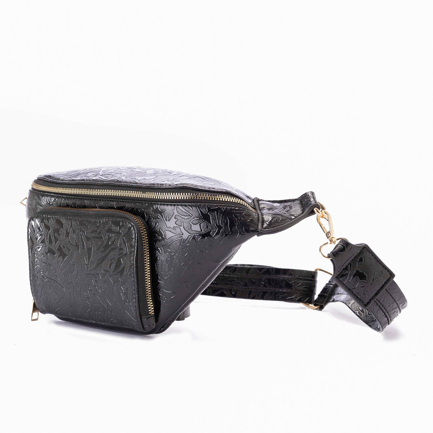 SLEEK Black Fannypack With Front Pocket