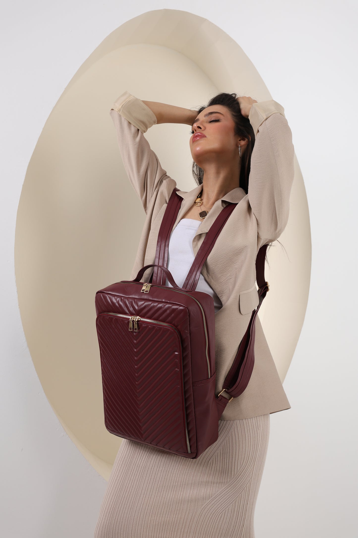 MONOGRAM Burgundy Laptop Backpack