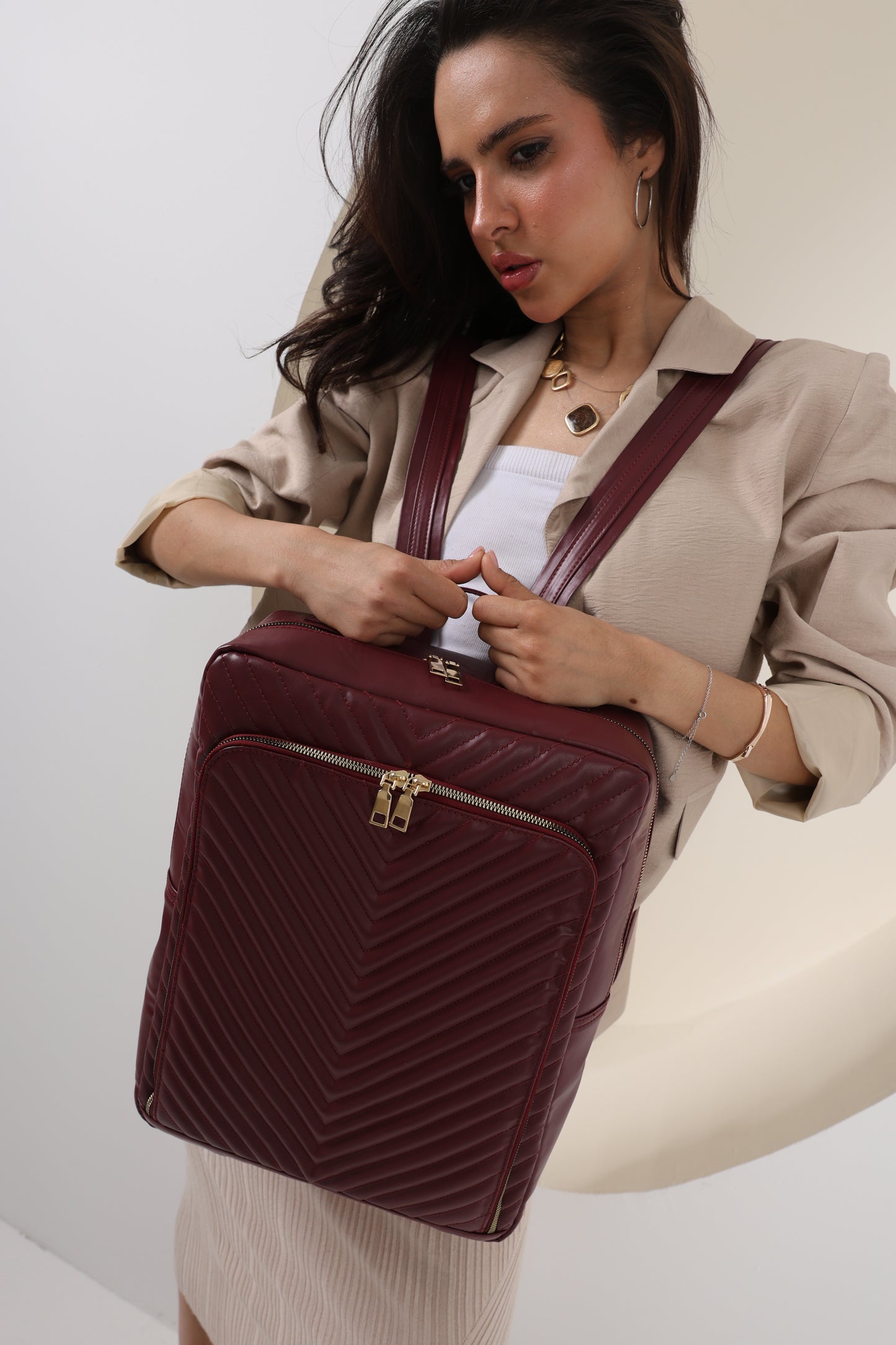 MONOGRAM Burgundy Laptop Backpack