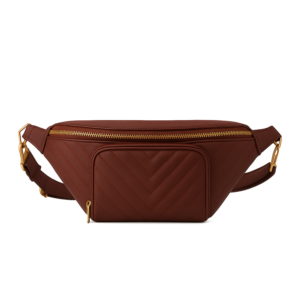 MONOGRAM Burgundy Fannypack With Front Pocket