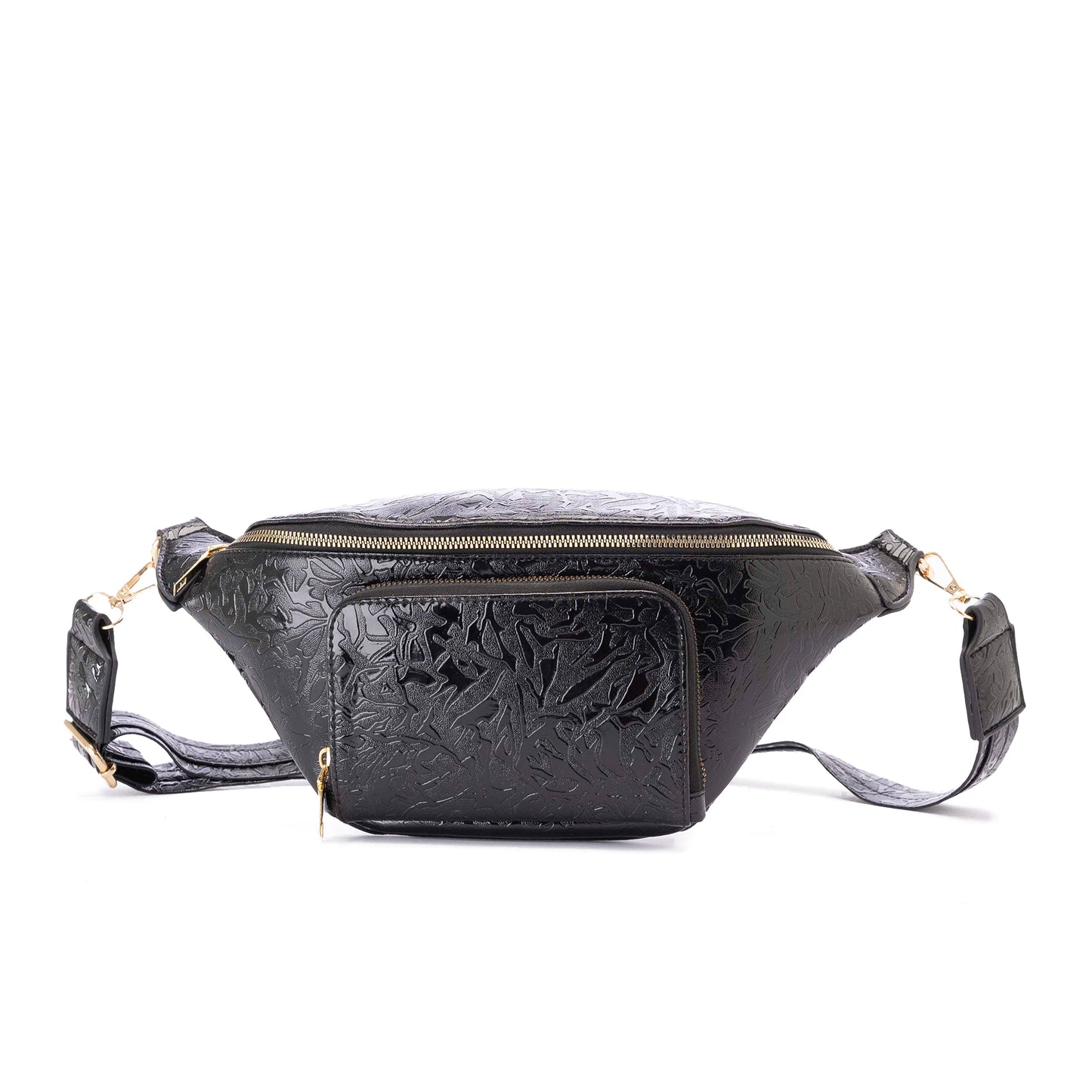 SLEEK Black Fannypack With Front Pocket