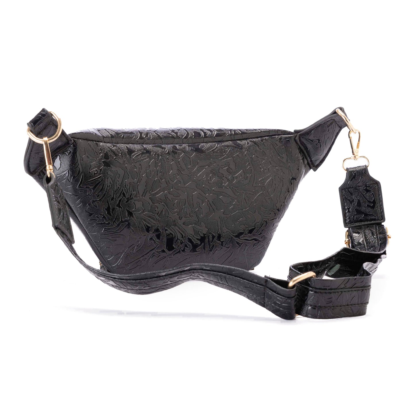 SLEEK Black Fannypack With Front Pocket