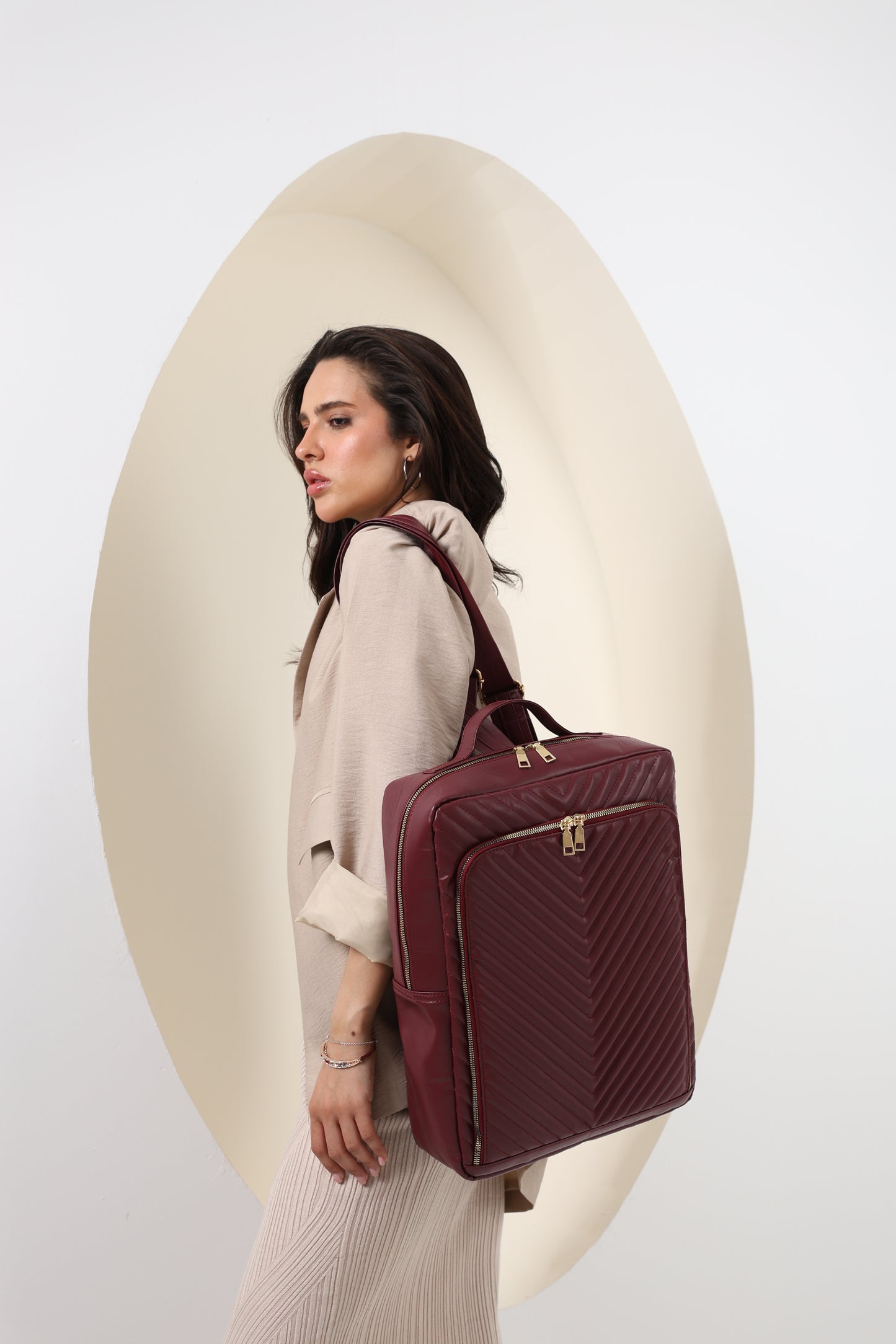 MONOGRAM Burgundy Laptop Backpack